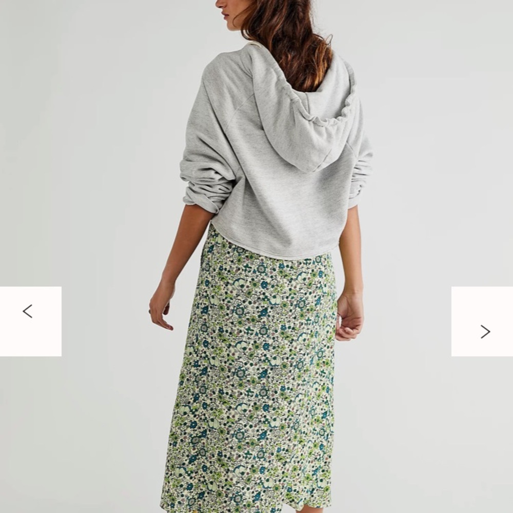 Scotch & Soda x Free People Skirt Women's Green Floral Wrap Midi Small - Picture 3 of 10